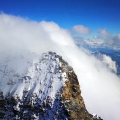 Verortung via Georeferenzierung der Kamera: Aufgenommen in der Nähe von Visp, Schweiz in 4500 Meter